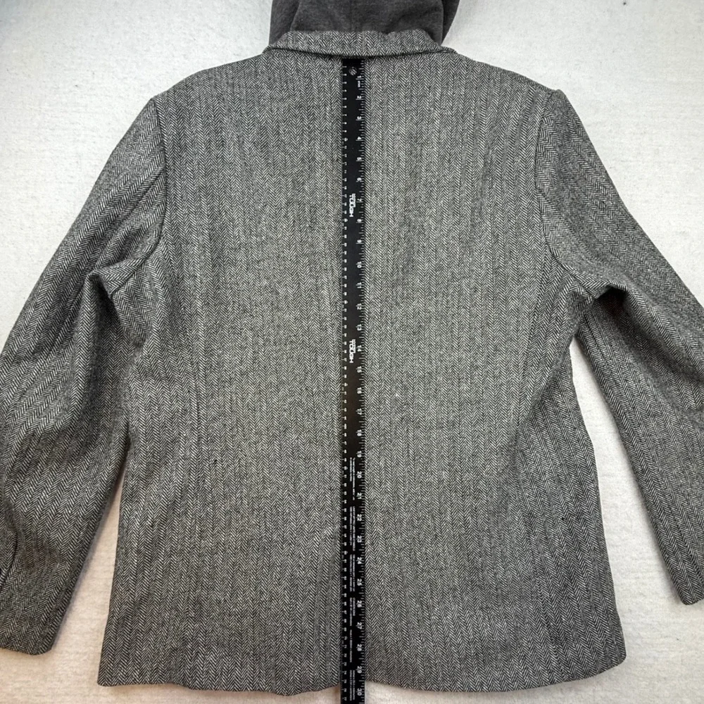 American Rag Mens Herringbone Blazer Jacket Hood Gray XL 1990s vibes Y2K Street - Picture 4 of 10